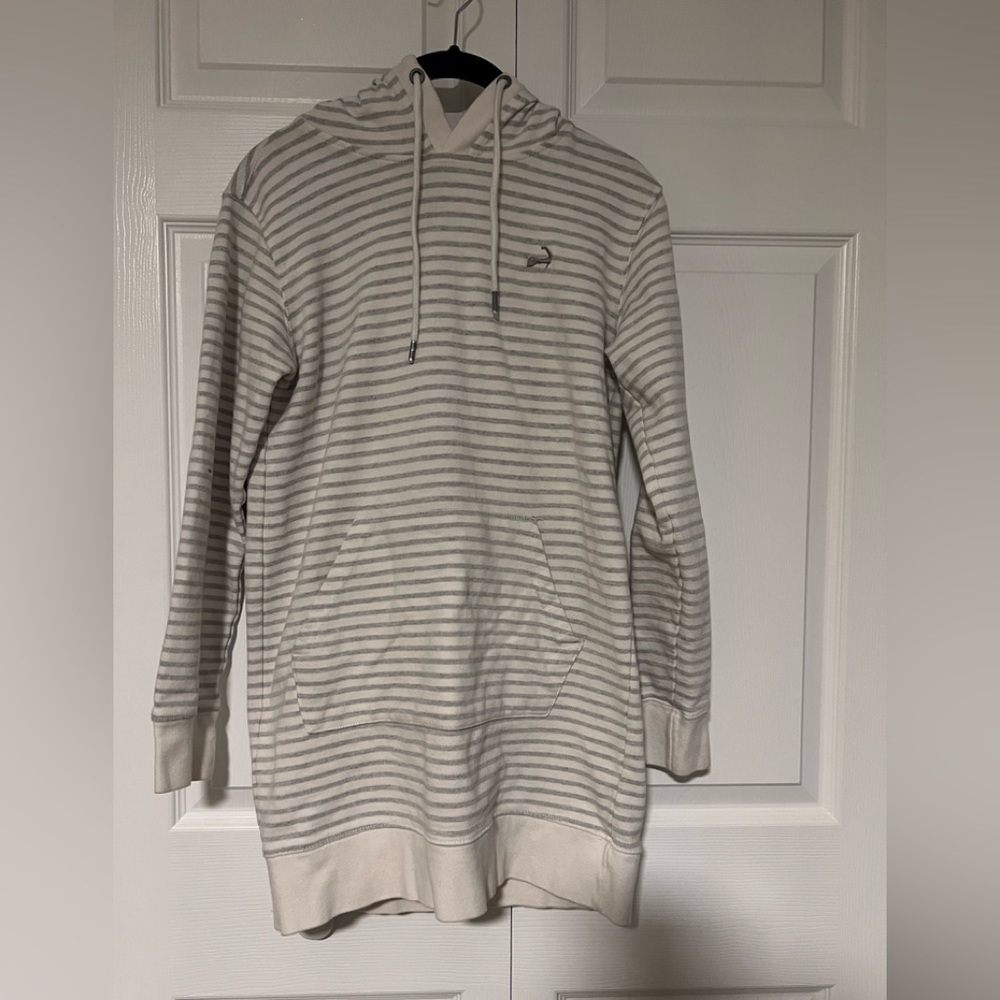 Ladie's Cuffy's Cape Cod Super Long Striped Hooded Sweatshirt